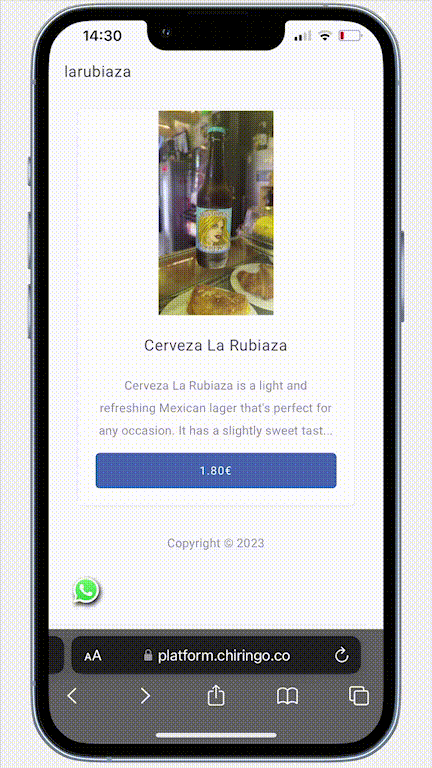 LaRubiaza Chiringo WhatsApp Store